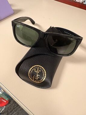 Ray-Ban Black Sunglasses with Green Lenses